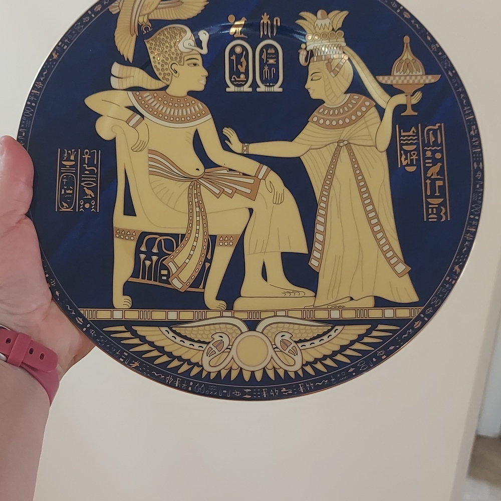 Blue and Gold Decorative Plate